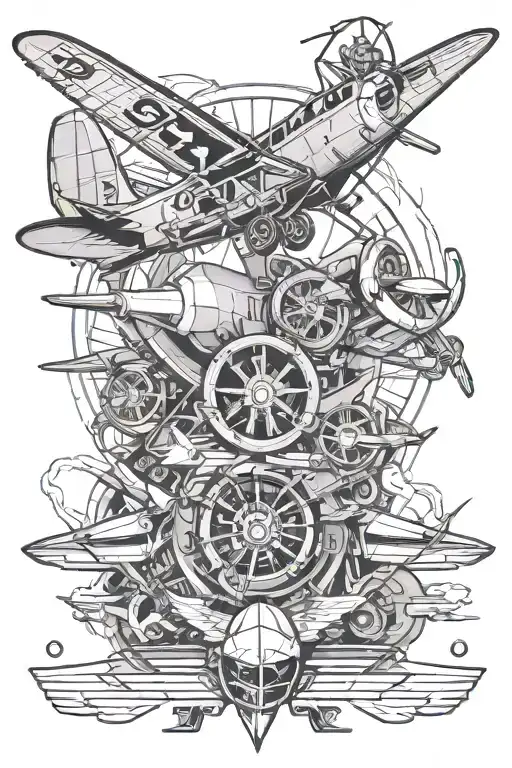 aviation mechanic tattoo design idea