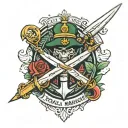 royal marines commando dagger combined tattoo design idea