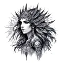 Freya Nordic goddess tattoo design idea