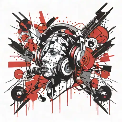 travel in thoughts while listening to music tattoo design idea