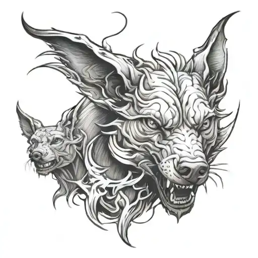 hell hounds tattoo design idea