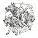 hell hounds tattoo design idea