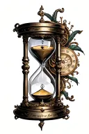 "Time waits for no one" ouroborus hourglass tattoo gothic  tattoo design idea