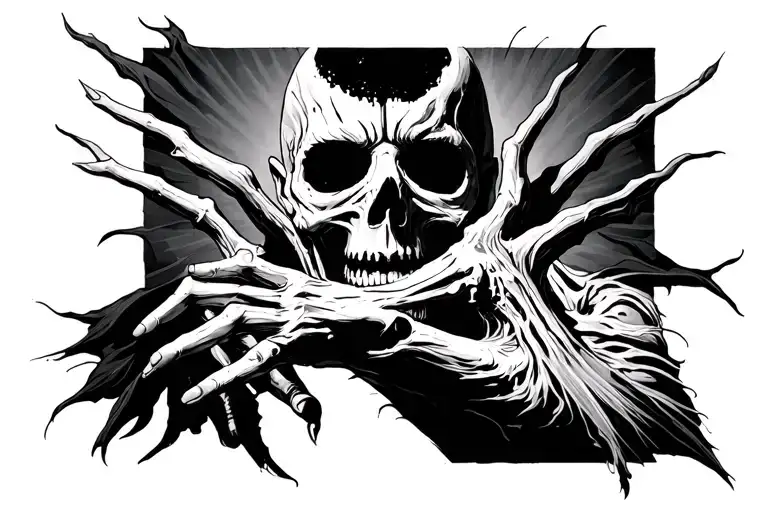 God Of Death Grips aesthetic tattoo design idea