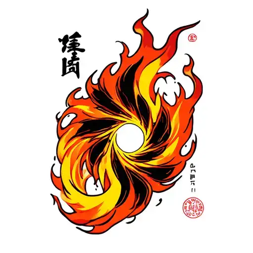 Male tattoo, flame in the form of a spiral for all forearms. In the middle, leave 2 centimeters of an empty phrase. In Japanese tattoo design idea