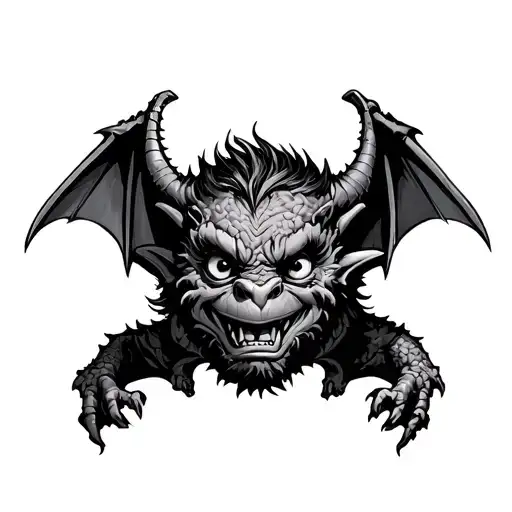 cute gargoyle tattoo design idea