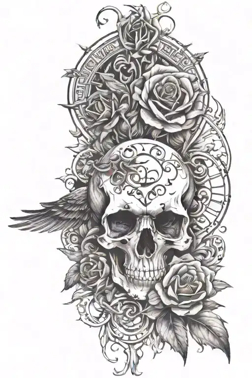 Love and kindness, strength of spirit and will, striving for a goal, remember death tattoo design idea