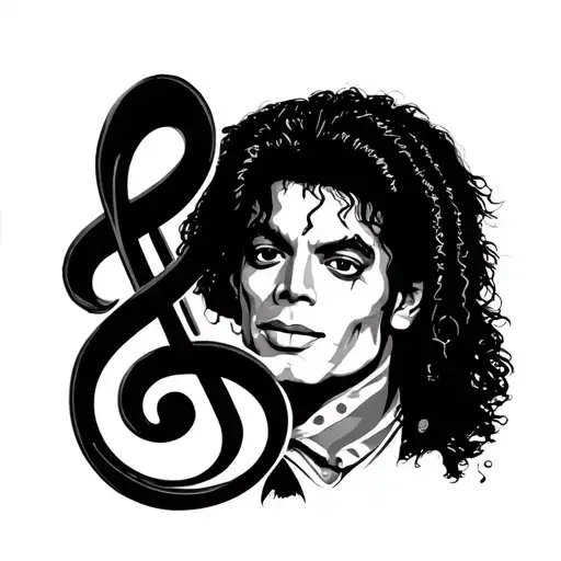 Michael Jackson music note intertwined tattoo design idea