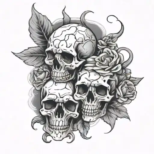 blink 182 skulls tattoo design idea