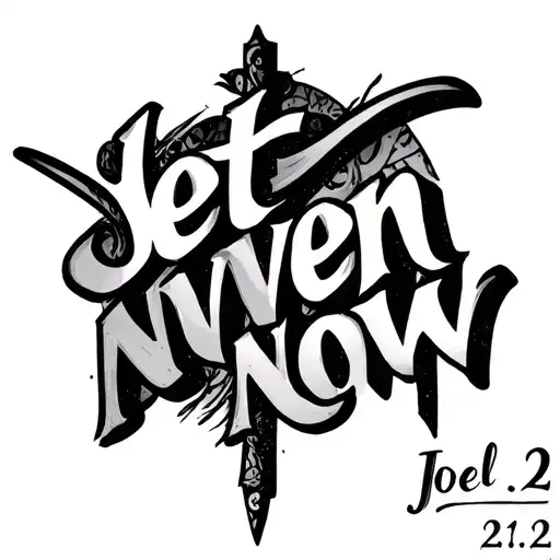 "Yet even now Joel 2:12" cross tattoo tattoo design idea
