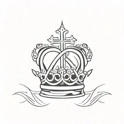 Christian Cross crown tattoo design idea