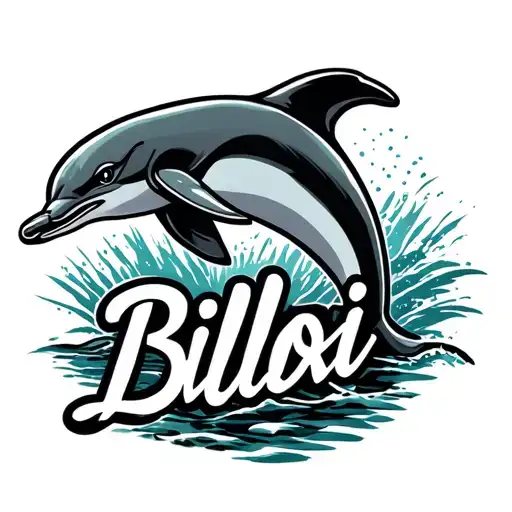 dolphin leaping with the word Biloxi as part of the dolphin  tattoo design idea
