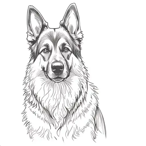 german shepherd silhouette formed tattoo design idea