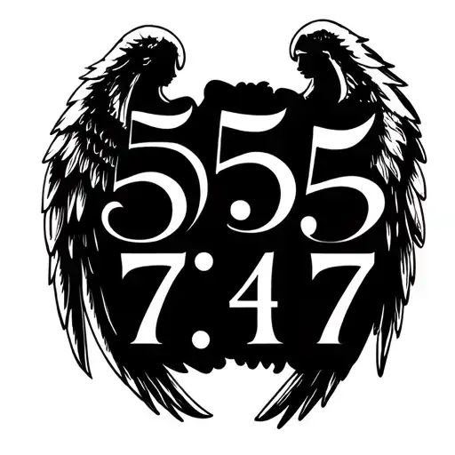 angel numbers 555 and 777 and design something around them that convey their meaning both different tattoos  tattoo design idea