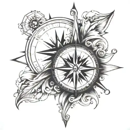 Compass arm band tattoo design idea
