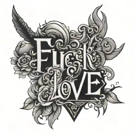 Fuck Love tattoo design idea