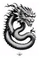 Vietnamese dragon in the same position as the snake in the former flag of Martinique. Its tail must end in French lily. tattoo design idea