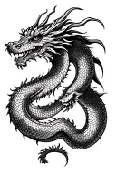 Vietnamese dragon in the same position as the snake in the former flag of Martinique. Its tail must end in French lily. tattoo design idea