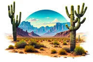 Arizona desert landscape tattoo design idea