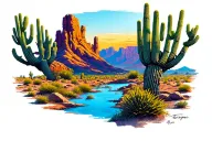 Arizona desert landscape tattoo design idea