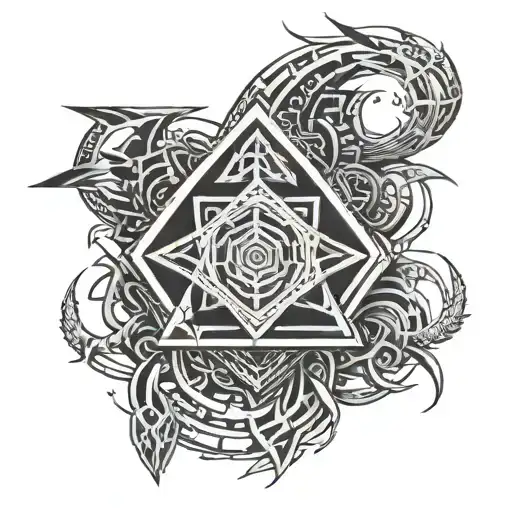 cyber sigilism style tattoo tattoo design idea