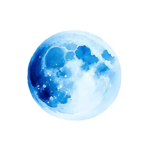full moon over the ocean tattoo design idea
