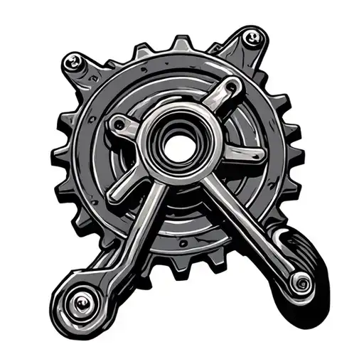 Sprocket, chain racing tattoo design idea