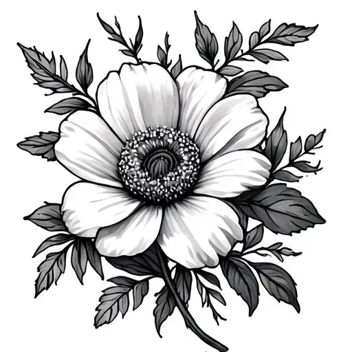 September And August Birth Flower tattoo design idea