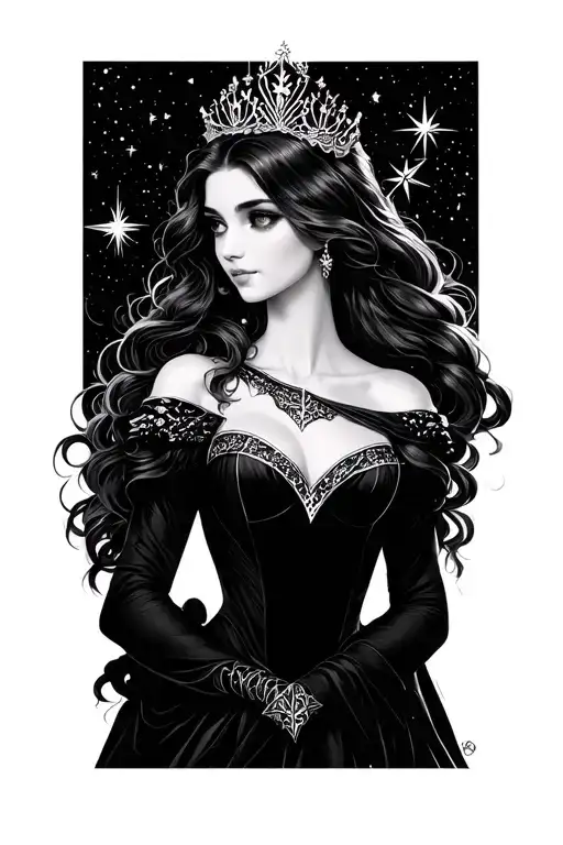 princess andromeda constellation stars only  tattoo design idea