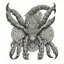 spider with aztec clalendar tattoo design idea