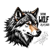 "WOLF 25/07/2025" "WOLF 25/07/2025" wolf head tattoo design idea