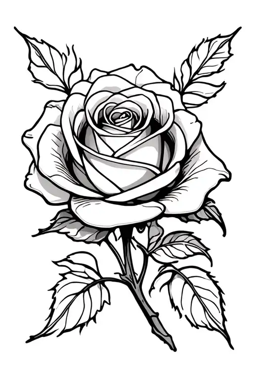 fine line single line rose with an S incorpotated i want tattoo design idea