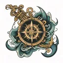 sea anchor and compass ross tattoo design idea