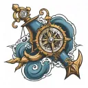 sea anchor and compass ross tattoo design idea