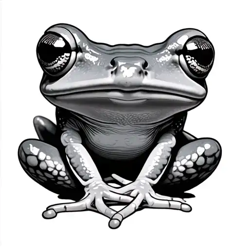 tree frog sitting cross legged tattoo design idea