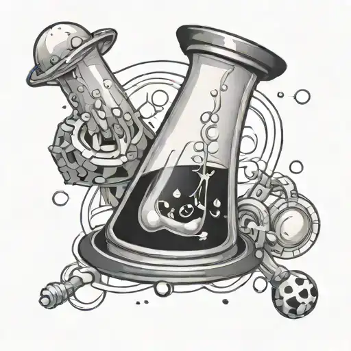 science beaker filled tattoo design idea