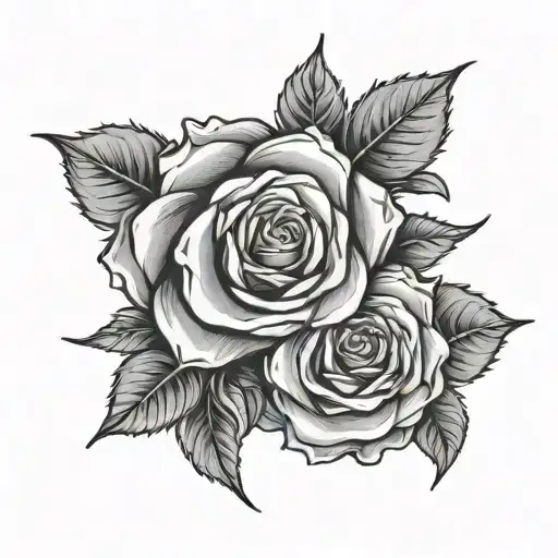 sleeve with roses number 19 and baseball  tattoo design idea