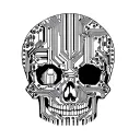 circuit board shaped like skull tattoo design idea