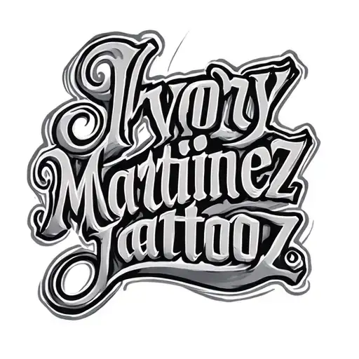 ivory martinez name written tattoo design idea