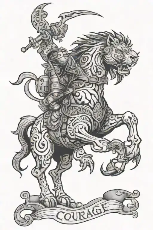 courage three eighteen tattoo design idea