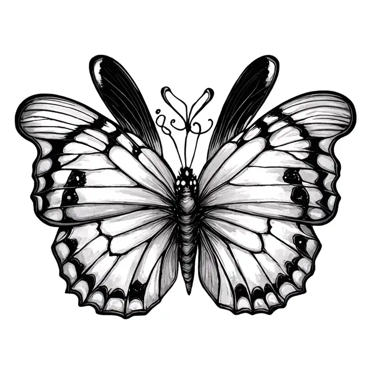 Perfectly Imperfect with a butterfly should be elongated tattoo design idea