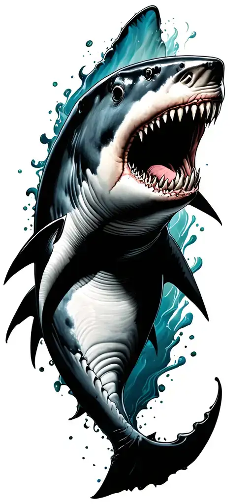 shark emerging tattoo design idea