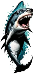 shark emerging tattoo design idea
