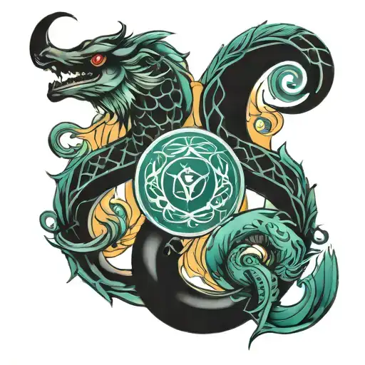 Pisces and Capricorn symbol tattoo design idea