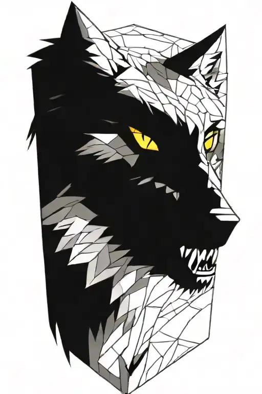 minecraft wolf tattoo design idea