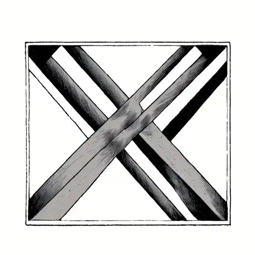 3 open ended triangles offset diagonally crossing eachother tattoo design idea