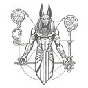Anubis holding a scale tattoo design idea