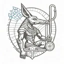 Anubis holding a scale tattoo design idea