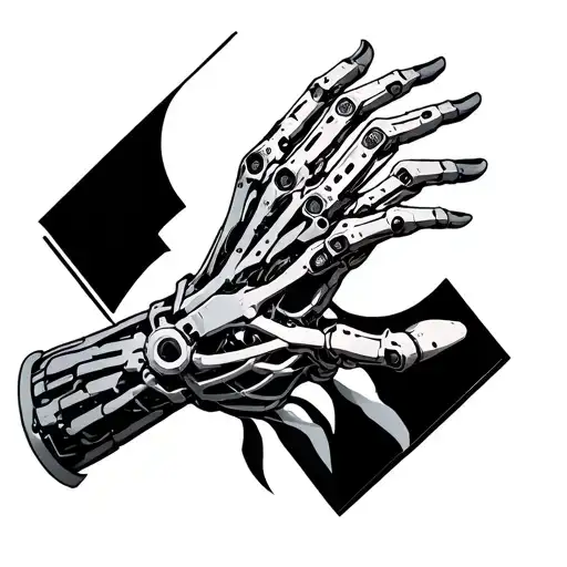 cybernetic arm tattoo design idea