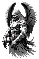 azrael benevolent angel of death facing forward tattoo design idea